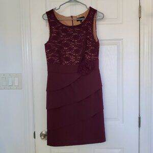 Cocktail Dress Wine colour Size 8